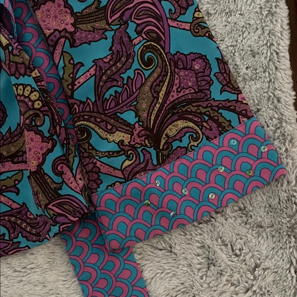 Mary-Kate & Ashley Multicolor Paisley Wrap Top Vintage SZ M 7-8 - Picture 4 of 6